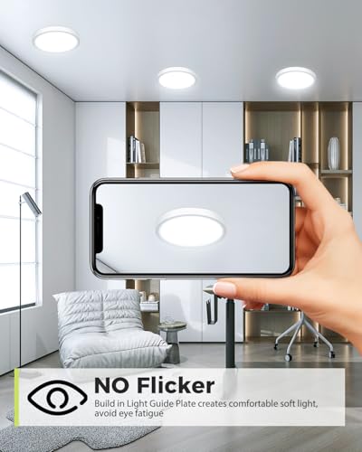 1Pack Dimmable Flush Mount Ceiling Light Fixture White