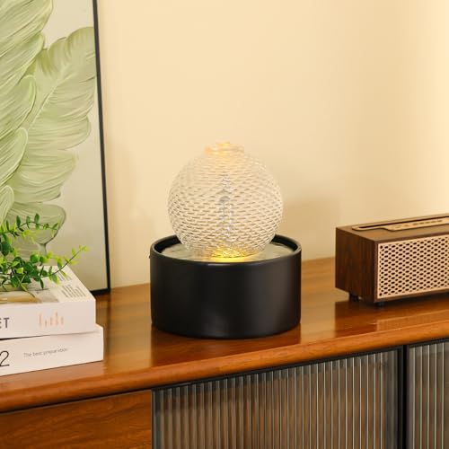 Indoor Water Feature Tabletop Ceramic Fountain Home Kitchen Office Decoration Modern Design Style