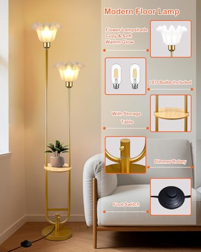 Flower Floor Lamps with Table (3 Count)