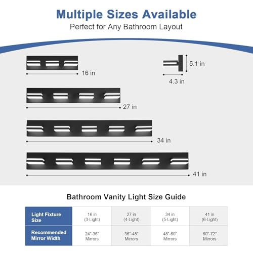 Modern LED Small Black Acrylic Bathroom Lights Fixtures 3