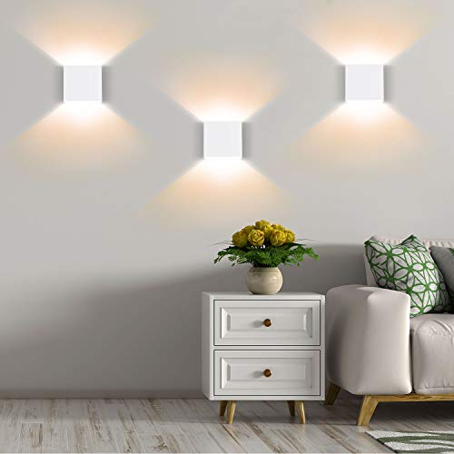 White Modern LED Wall Light Dimmable Mini Wall Sconce Warm White