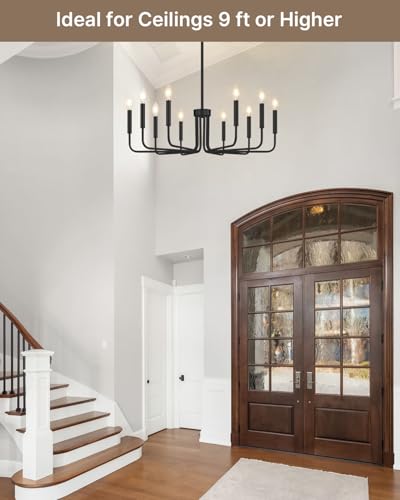 10 Light Black Chandelier