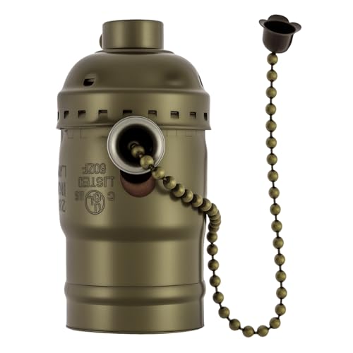 E26 Lamp Socket Replacement with Pull Chain Switch