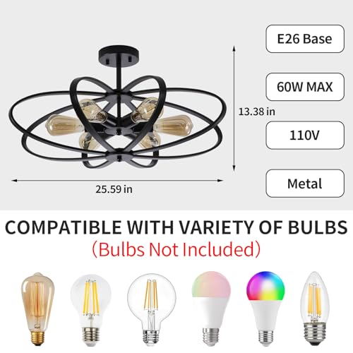 Semi Flush Mount Ceiling Light Fixture Chandelier 6
