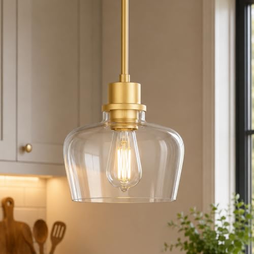 8 Inch Clear Glass Pendant Lights Kitchen Island