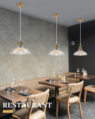Gold Glass Pendant Lights Kitchen Island (2 Count)