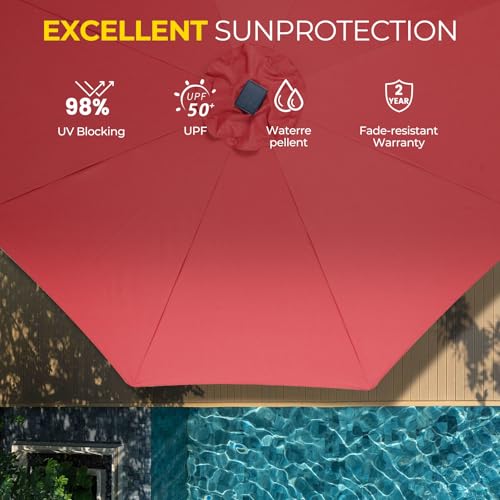 9ft Patio LED Umbrella with light