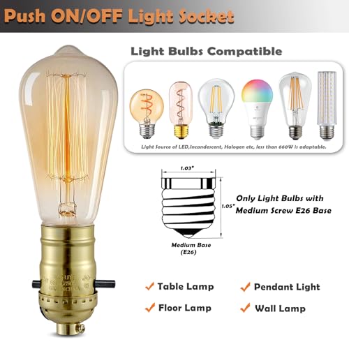 Lamp Socket with Push ON