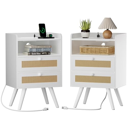 Night Stand with Charger Station (2 Count)