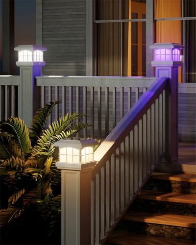 RGBCW Solar Post Cap Lights 12 (12 Count)