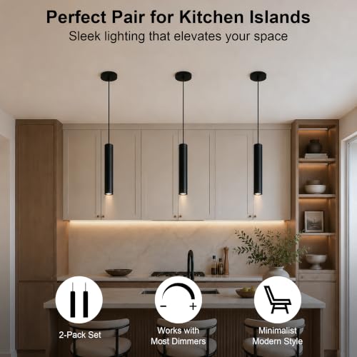 Dimmable Black Pendant Lights 2 Pack