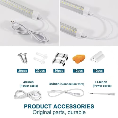 Led Shop Lights 4FT 50W 6500K 7000LM Clear White (10 Count)