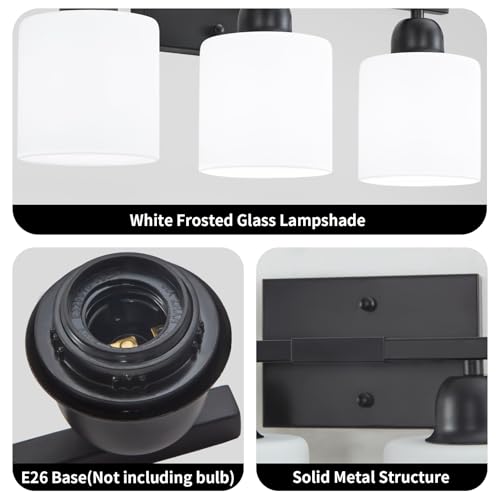 6 Light Black Vanity Lights for Bathroom
