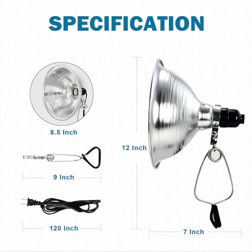 18 2 10 FT Clamp Lamp Light with Detachable 8.5 Inch Aluminum Reflector (2 Count)
