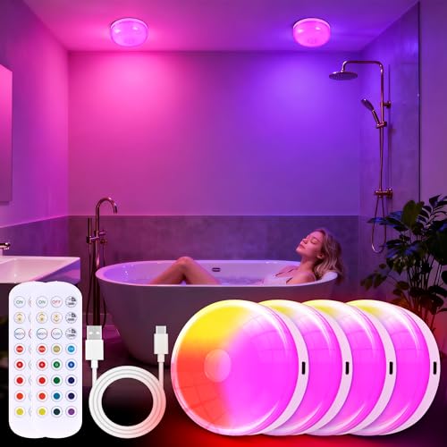 4 Pack Waterproof Shower Light No Wiring (4 Count)