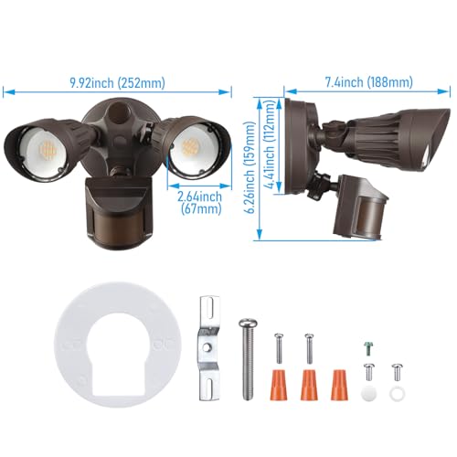 3CCT Motion Sensor Security Lights Dusk to Dawn IP65 Bronze