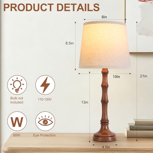 Lamps Set of 2 Modern Farmhouse Table Lamp Bedside Reading Lamps Living Room End Tables Set Lamps for Night Stands Bedroom Night Lamp (2 Count)