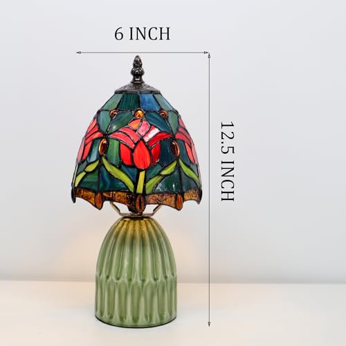 Tiffany Stained Glass Mushroom Table Lamp 12.5 Inch