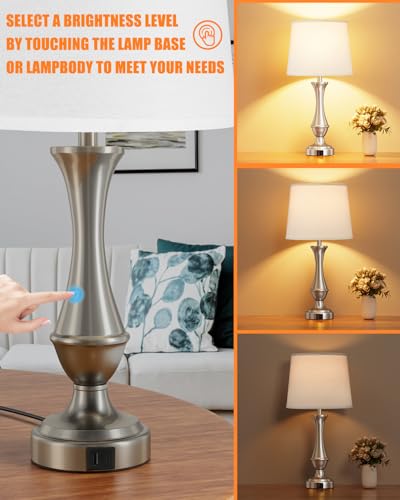 Upgraded Touch Lamps for Night Stands Set of 2 (2 Count)