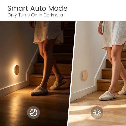 Wood Night Light with Motion Sensor