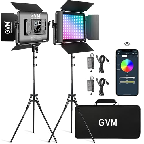GVM RGB LED Video Light with Bluetooth Control