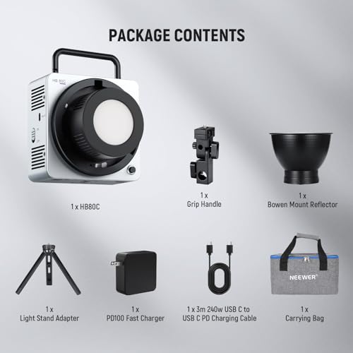 80W RGBWW LED Video Light with 72Wh Battery