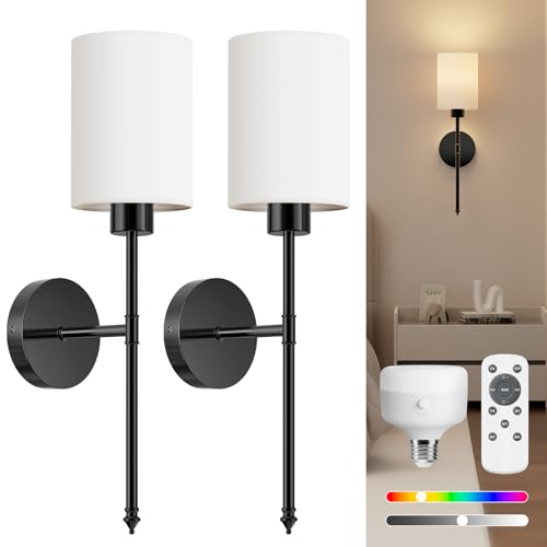 20.67 inch Battery Operated Wall Sconce Set of 2 (2 Count)