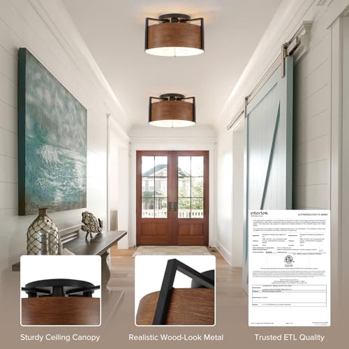 15'' Farmhouse Semi Flush Mount Ceiling Light