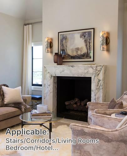9.84" Natural Marble Wall Sconces Set of 2