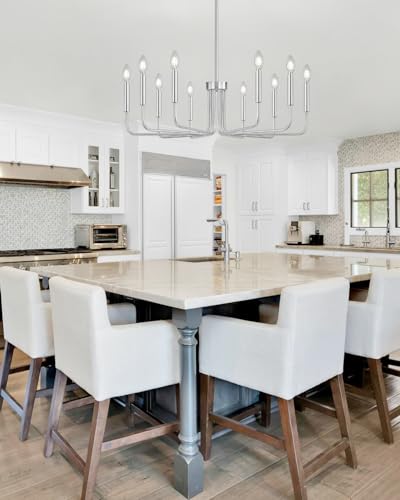 10 Light Brushed Nickel Chandelier
