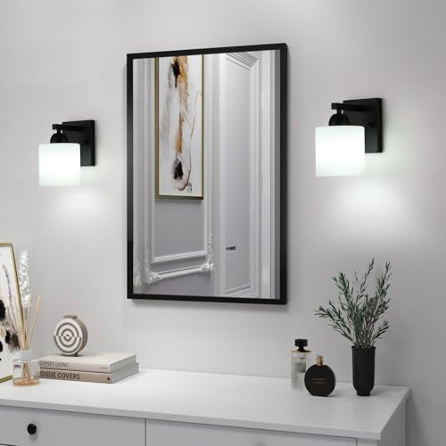 Matte Black Milk Glass Wall Sconces
