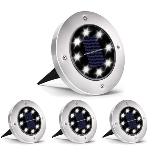 4Pack 4.6Inch Solar Ground Lights Outdoor (4 Count)