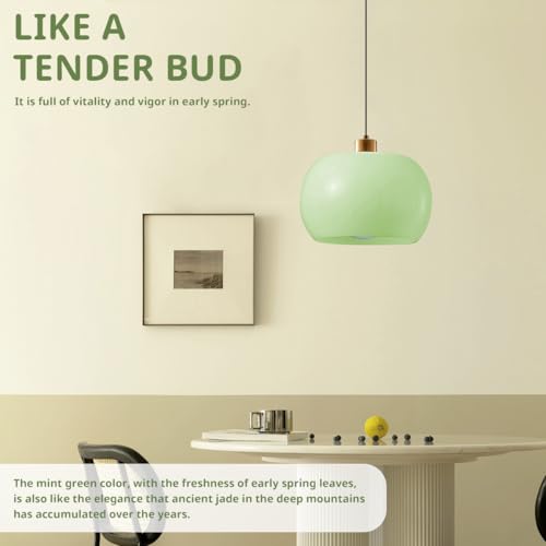 Adjustable Pendant Lamp Green Glass Ceiling Light Fixtures 3