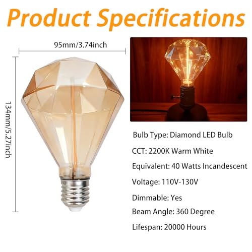 Vintage Diamond Shaped LED Light Bulbs