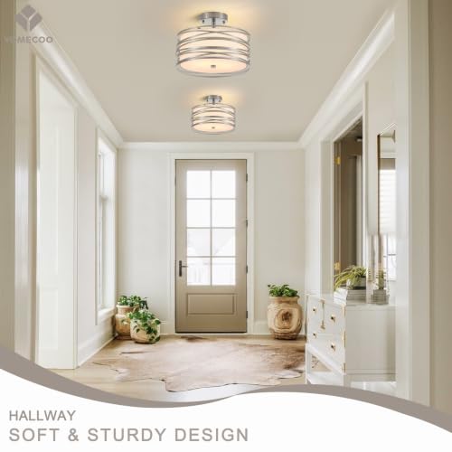 12.2" Chrome Semi Flush Mount Ceiling Light