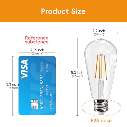 Edison Bulbs E26 LED Bulb 60 Watt Equivalent