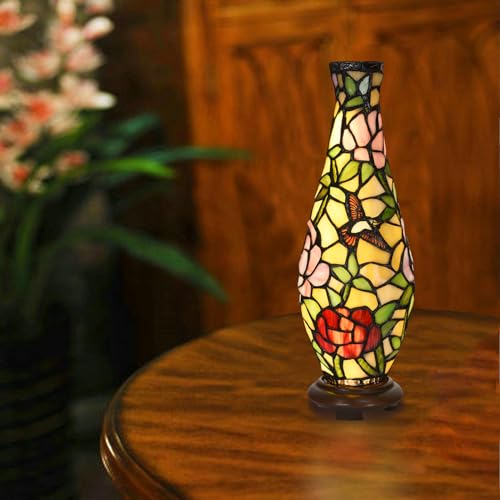 A0010 Tiffany Style Vase Table Lamp LED with 3 Lighting Modes and 10 Brightness Dimming