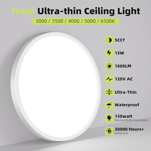 Flush Mount Ceiling Light 7Inch