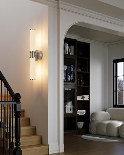 Nickel Wireless Battery Operated Wall Sconces with Remote