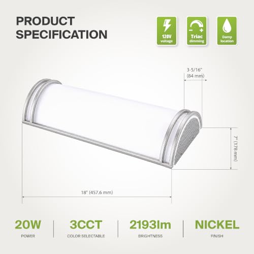 Indoor LED Wall Sconce Lights (2 Count)