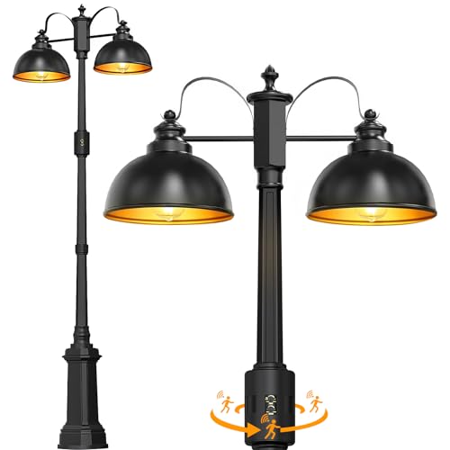 360° Motion Sensor Outdoor Post Lights with GFCI Outlet