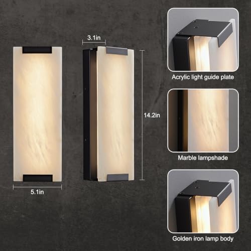 14.2" Alabaster Wall Sconce