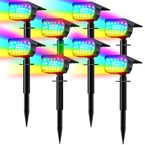 Solar Spot Lights Outdoor Color Changing (8 Count)