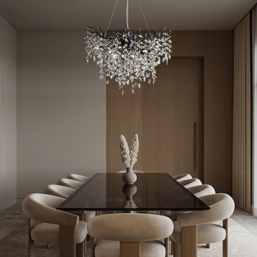 40" Black Crystal Chandelier
