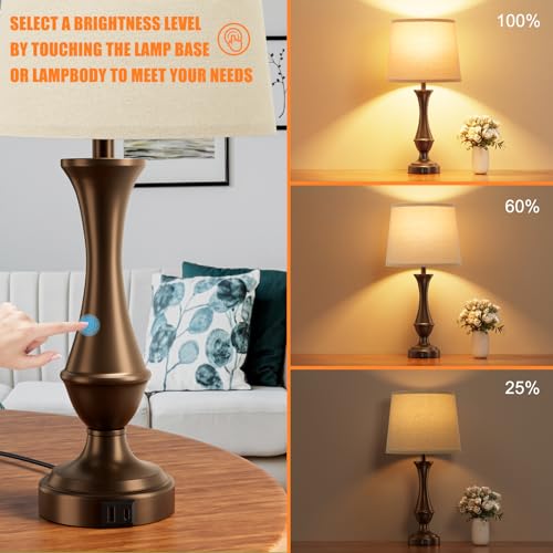 Touch Lamps for Nightstand (2 Count)