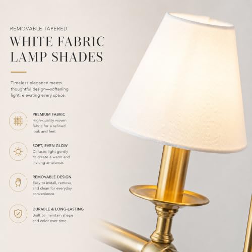 5 Light Brass Modern Linear Chandelier with Fabric Shade for Kitchen Island