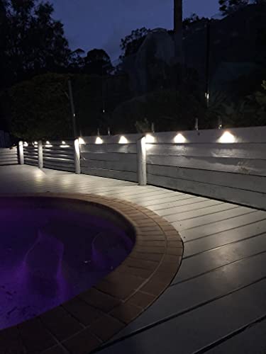 Pack of 6 LED Deck Lights kit Outdoor Garden Yard Decoration Lamp Recessed Landscape Pathway Step Cool White Lighting (6 Count)