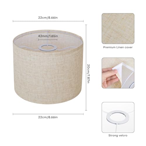 Beige Linen Small Drum Lampshade