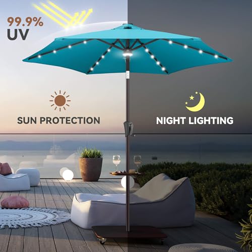 Solar Patio Umbrella with Centre Light