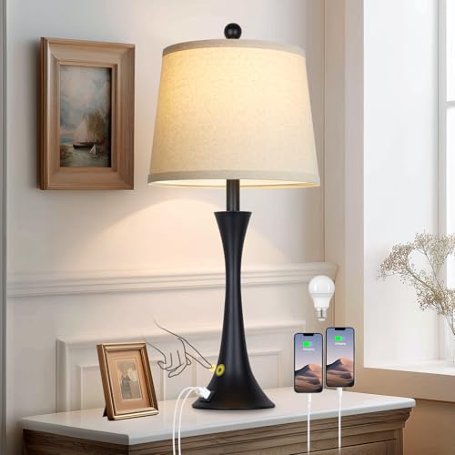 27.5" Black table Lamps for Living Room